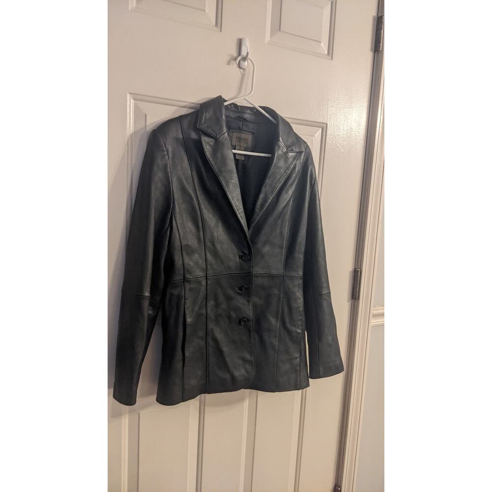 John Paul Richard Black Lambs Leather Jacket, Three Button Closure< Size 14 - Picture 2 of 11